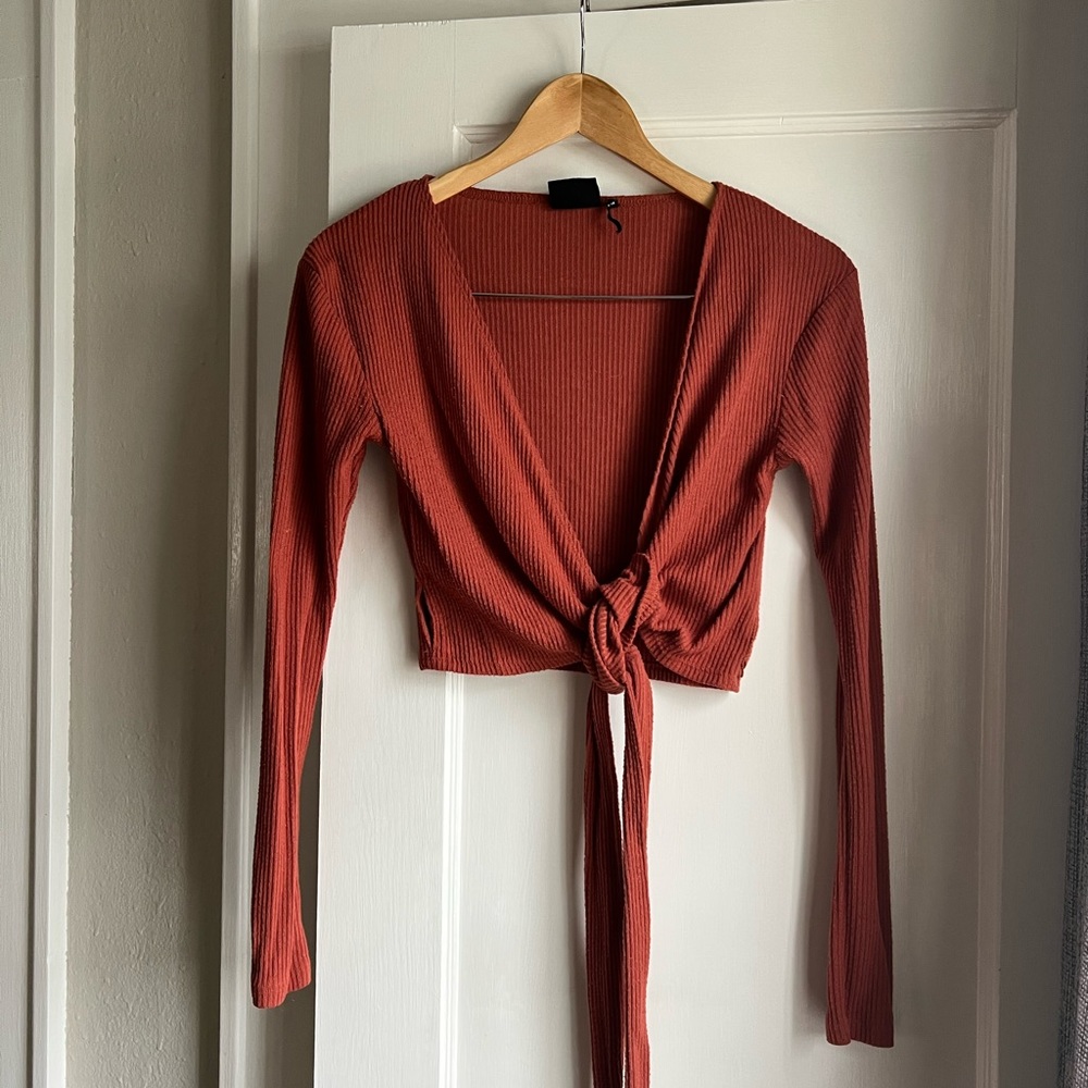 Urban Outfitters Burnt Orange Wrap Top